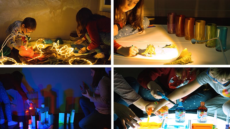 Imágenes del curso "Reggio Emilia y el juego con la luz"